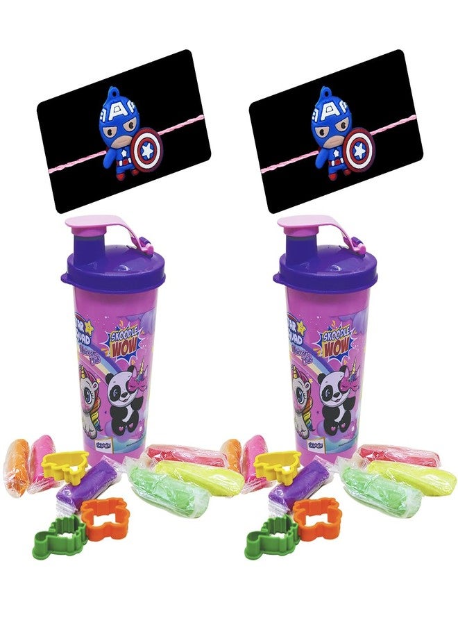 Saugat Traders Rakhi with Gift for Kids | Cartoon Rakhi Set of 2 | Pack of 2 Sipper Bottle with Clay Art Set | Rakshabandhan Gift for Brother Kids, Nephew, Niece, Girls, Boys Combo - Image 1